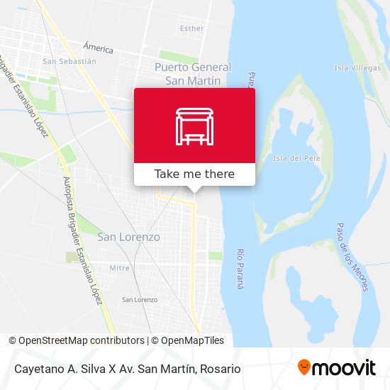 Cayetano A. Silva X Av. San Martín map