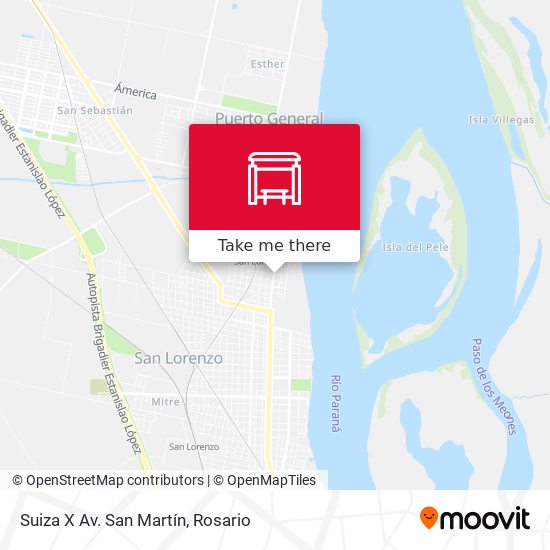 Suiza X Av. San Martín map