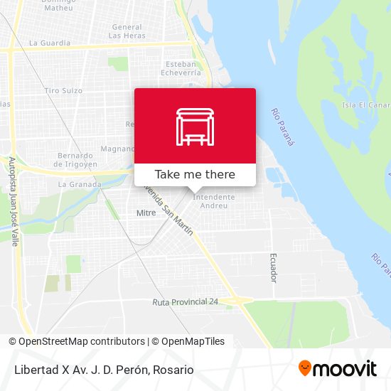 Libertad X Av. J. D. Perón map