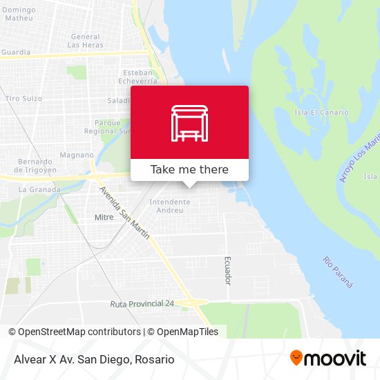 Alvear X Av. San Diego map