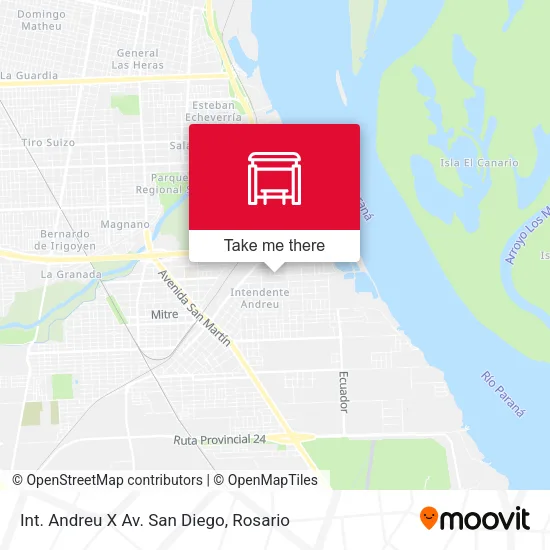 Mapa de Int. Andreu X Av. San Diego