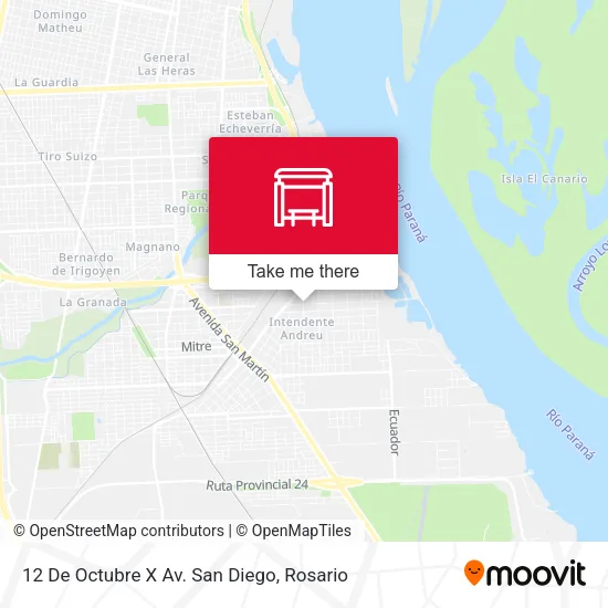 Mapa de 12 De Octubre X Av. San Diego