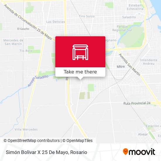 Simón Bolivar X 25 De Mayo map