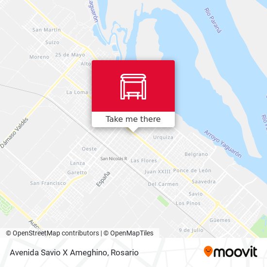 Avenida Savio X Ameghino map