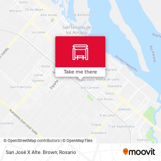 San José X Alte. Brown map