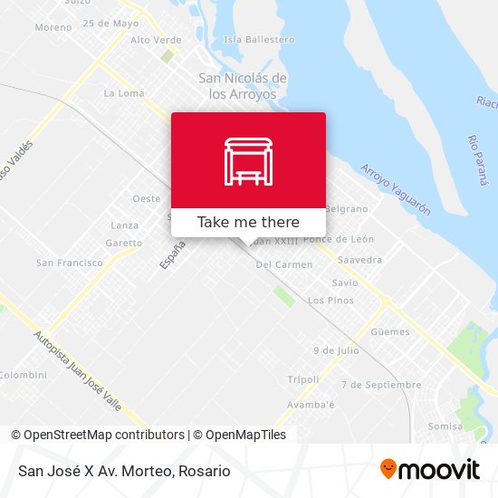 San José X Av. Morteo map