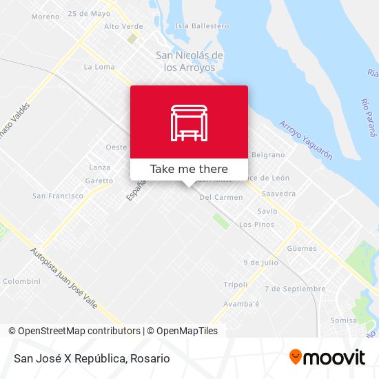 San José X República map