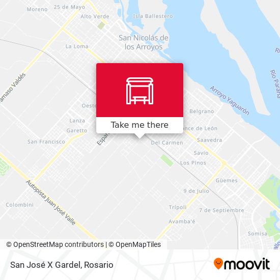 San José X Gardel map