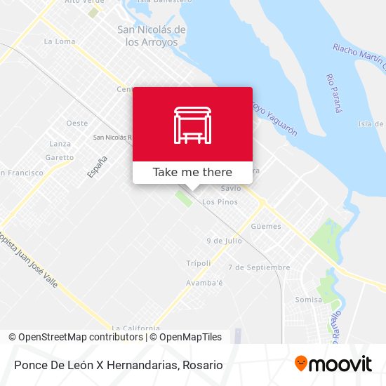 Ponce De León X Hernandarias map