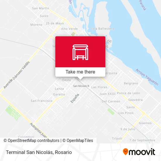 Mapa de Terminal San Nicolás