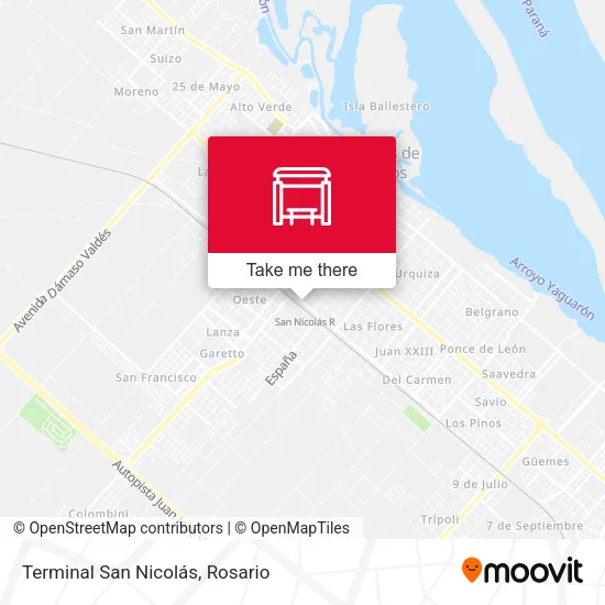 Mapa de Terminal San Nicolás