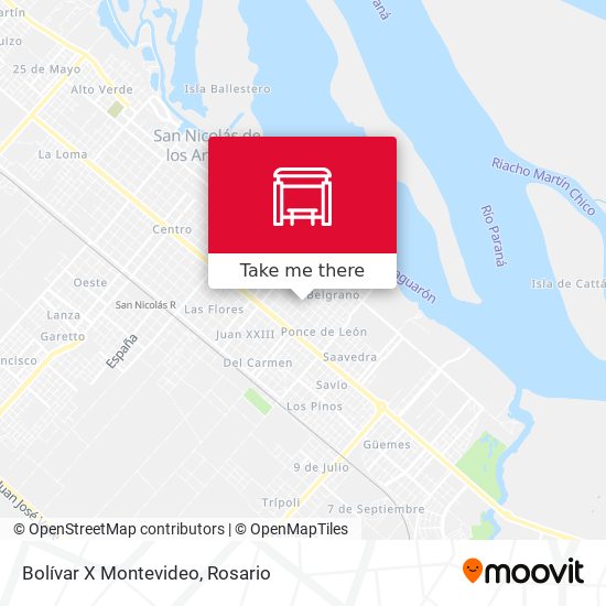 Bolívar X Montevideo map