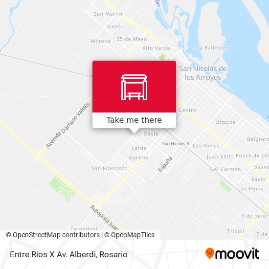 Entre Ríos X Av. Alberdi map