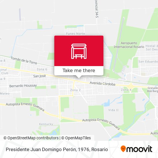 Presidente Juan Domingo Perón, 1976 map