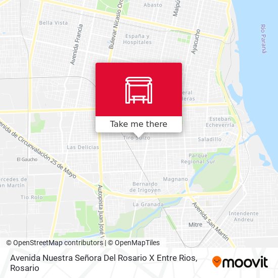 Avenida Nuestra Señora Del Rosario X Entre Rios map