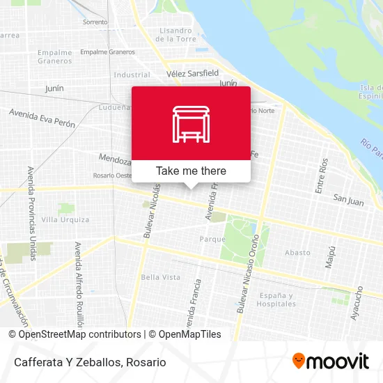Cafferata Y Zeballos map