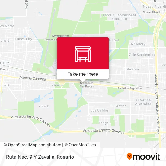 Ruta Nac. 9 Y Zavalla map