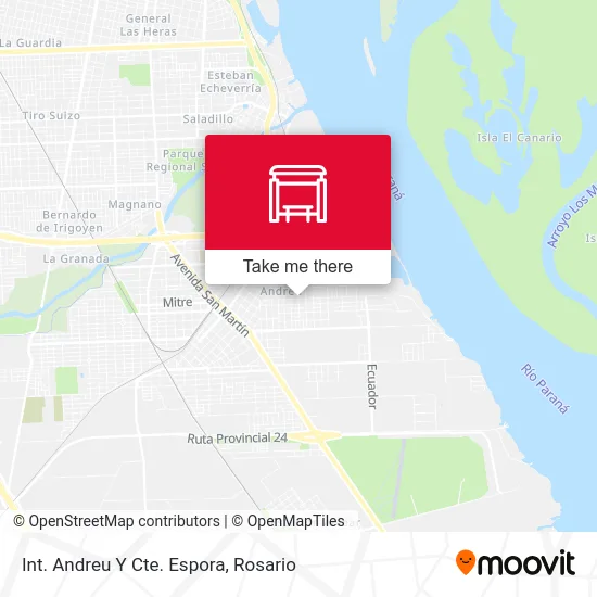 Int. Andreu Y Cte. Espora map