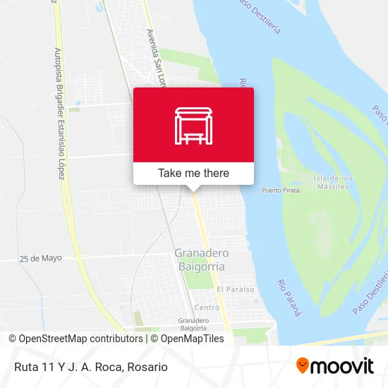 Ruta 11 Y J. A. Roca map