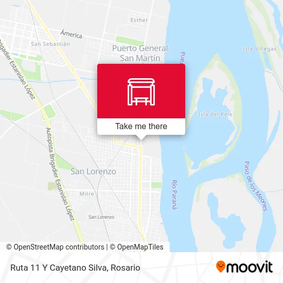 Ruta 11 Y Cayetano Silva map