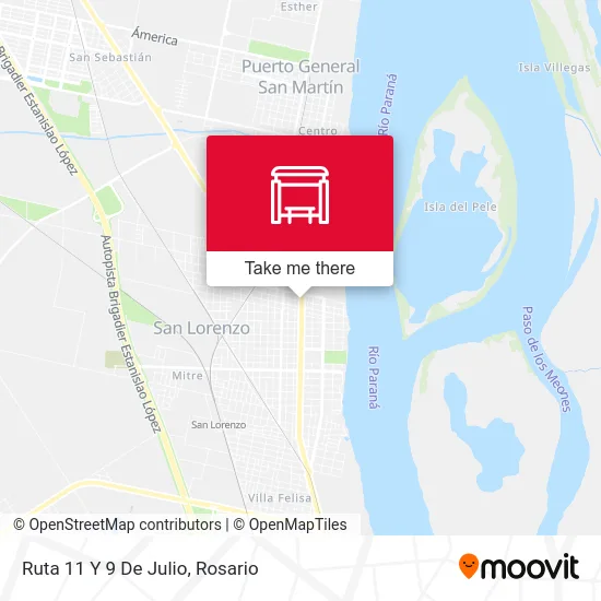 Ruta 11 Y 9 De Julio map