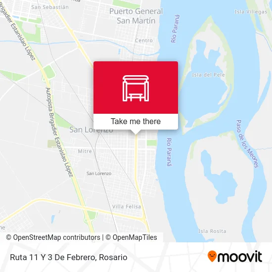 Ruta 11 Y 3 De Febrero map