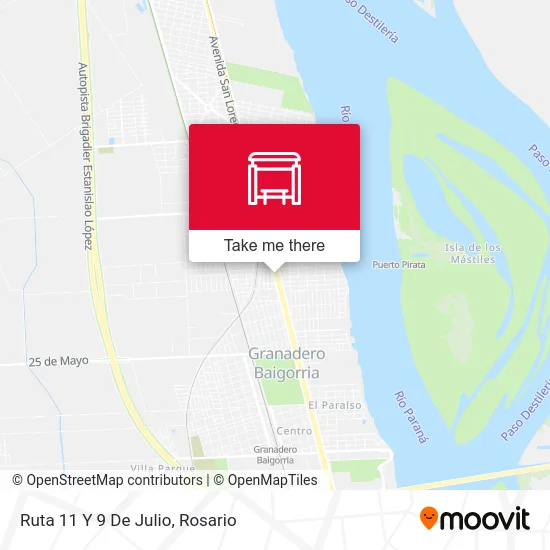 Ruta 11 Y 9 De Julio map