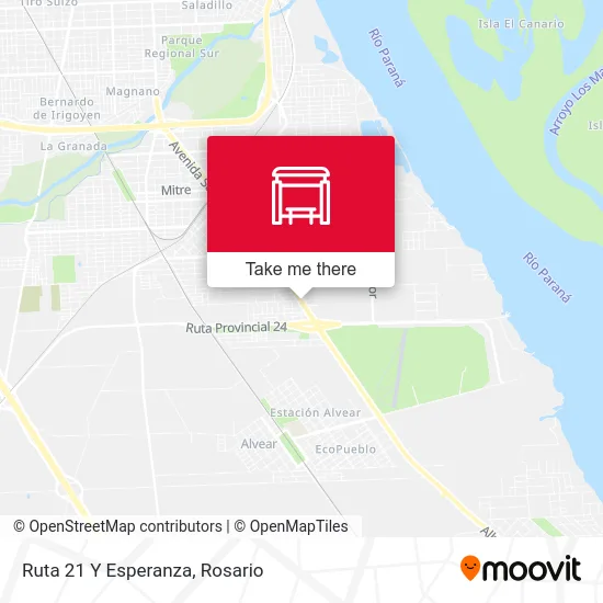 Ruta 21 Y Esperanza map