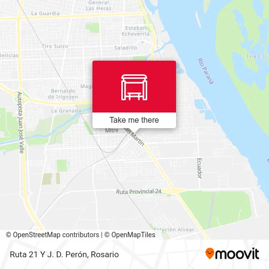 Ruta 21 Y J. D. Perón map