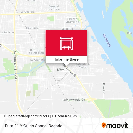 Ruta 21 Y Guido Spano map