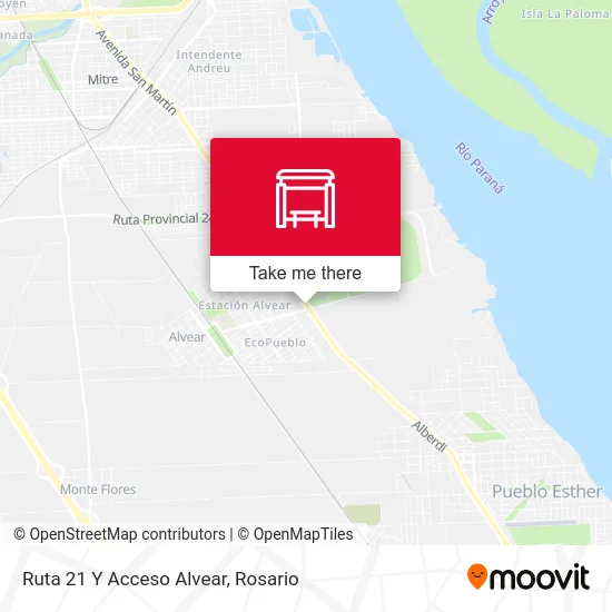 Ruta 21 Y Acceso Alvear map