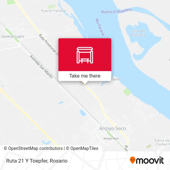 Ruta 21 Y Toepfer map