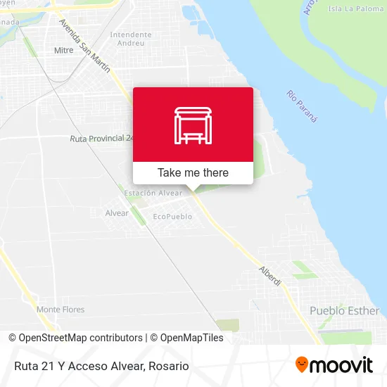 Ruta 21 Y Acceso Alvear map