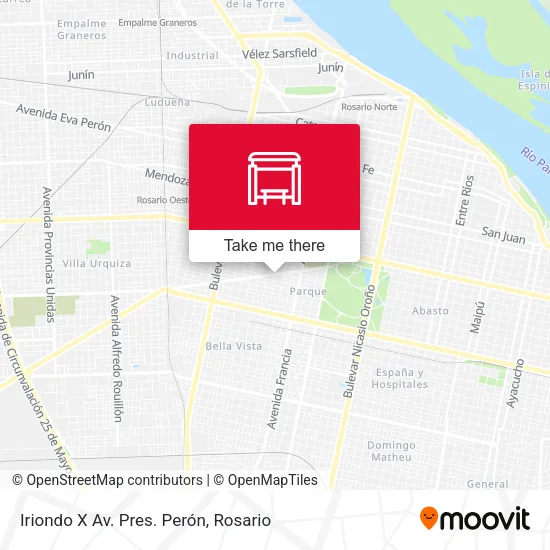 Mapa de Iriondo X Av. Pres. Perón