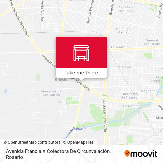 Avenida Francia X Colectora De Circunvalación map