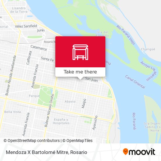 Mendoza X Bartolomé Mitre map