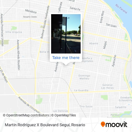 Martín Rodríguez X Boulevard Seguí map