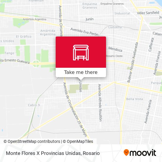 Monte Flores X Provincias Unidas map