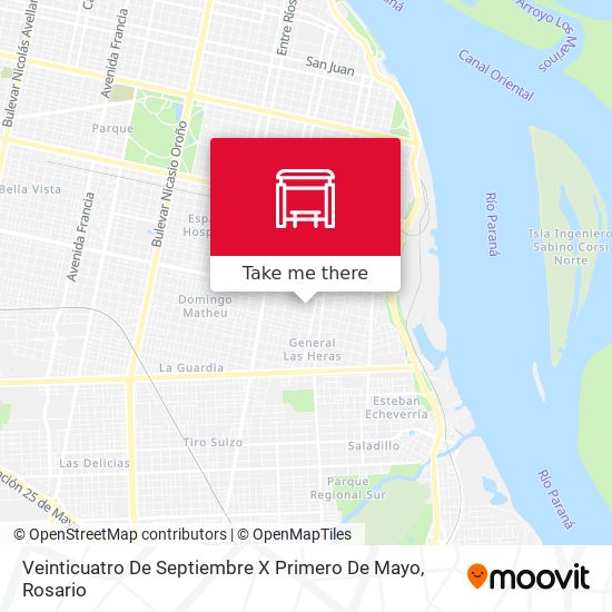 Mapa de Veinticuatro De Septiembre X Primero De Mayo