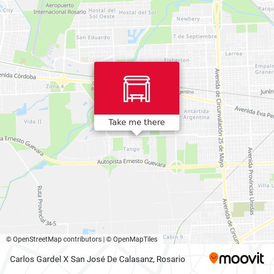 Carlos Gardel X San José De Calasanz map
