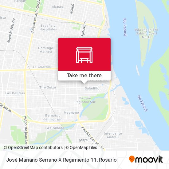 José Mariano Serrano X Regimiento 11 map