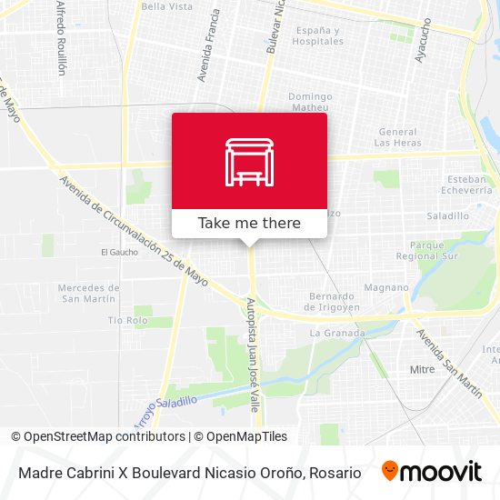 Madre Cabrini X Boulevard Nicasio Oroño map