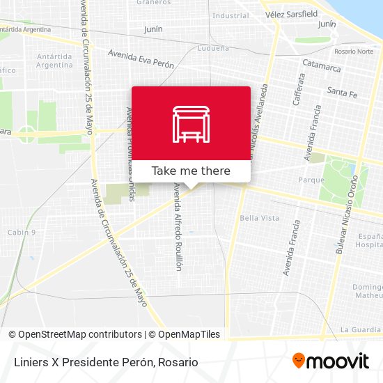 Liniers X Presidente Perón map