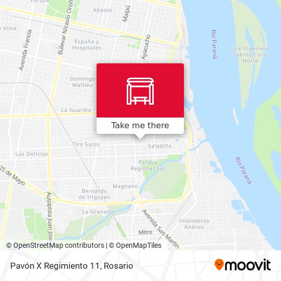 Mapa de Pavón X Regimiento 11