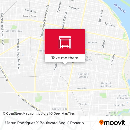 Martín Rodríguez X Boulevard Seguí map