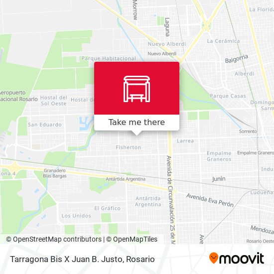 Tarragona Bis X Juan B. Justo map