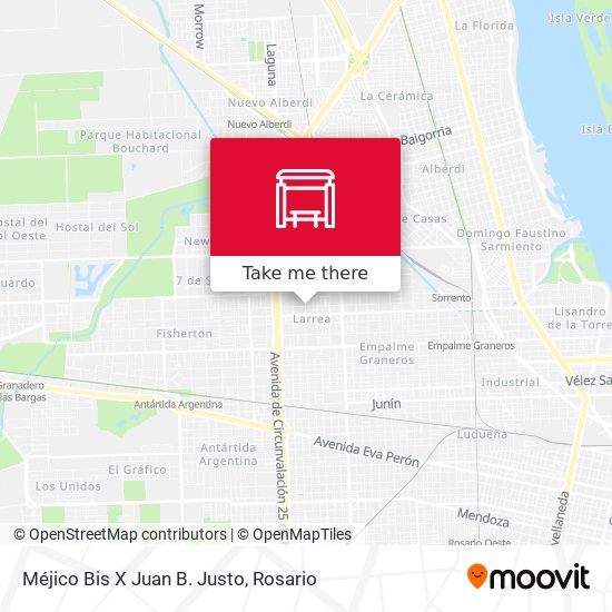 Méjico Bis X Juan B. Justo map