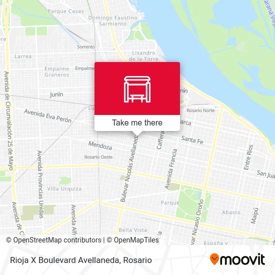 Rioja X Boulevard Avellaneda map