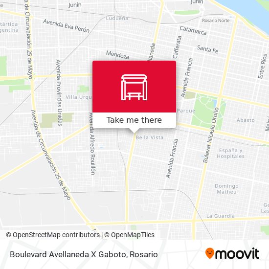 Boulevard Avellaneda X Gaboto map