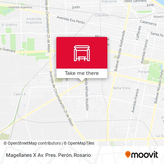 Magellanes X Av. Pres. Perón map